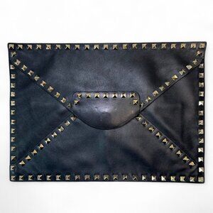 Valentino Garavani Rockstud Untitled 12 Clutch, Black, Unisex